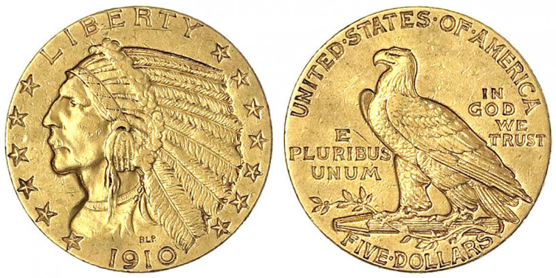 Vereinigte Staaten von Amerika
Unabhängigkeit, seit 1776
5 Dollars 1910, Phila...