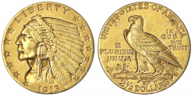Vereinigte Staaten von Amerika
Unabhängigkeit, seit 1776
2 1/2 Dollars 1913, Philadelphia. Indian Head. 4,18 g. 900/1000.
sehr schön, kl. Kratzer. ...