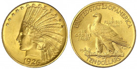 Vereinigte Staaten von Amerika
Unabhängigkeit, seit 1776
10 Dollars 1926, Philadelphia. Indian Head. 16,72 g. 900/1000.
vorzüglich/Stempelglanz. Kr...