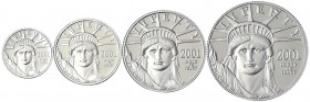 Vereinigte Staaten von Amerika
Unabhängigkeit, seit 1776
Platin Proof Set 2001 American Eagle. 100 Dollar (1 Unze), 50 Dollar (1/2 Unze), 25 Dollar ...