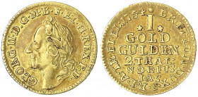 Braunschweig-Calenberg-Hannover
Georg II., 1727-1760
Goldgulden (2 Thaler) 1754 IAS. 3,21 g.
gutes sehr schön. Welter 2519. Friedberg 611.