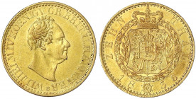 Braunschweig-Calenberg-Hannover
Wilhelm IV., 1830-1837
10 Taler 1836 B. 13,26 g.
sehr schön/vorzüglich, min. justiert. AKS 57. Friedberg 1165.