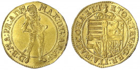 Deutscher Orden
Maximilian I., 1590-1618
Dukat o.J. (1592/1599) Nürnberg. Stehender Ordensmeister in Rüstung/Gekröntes Wappen. 3,47 g.
fast vorzügl...