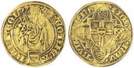 Köln-Erzbistum
Dietrich II. von Moers, 1414-1463
Goldgulden o.J. (1423), Bonn. 3,47 g.
sehr schön. Noss 322.