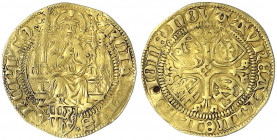 Köln-Erzbistum
Ruprecht, 1463-1480
Goldgulden o.J. (1473) Riel. 2,95 g.
fast sehr schön, gestopftes Loch. Noss 438. Friedberg 800.