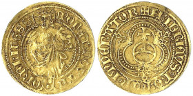 Nördlingen, Reichsmünzstätte
Friedrich III., 1452-1493
Goldgulden o.J. (1469/1487). Johannes der Täufer mit Lamm. 3,31 g.
sehr schön, Kratzer. Frie...