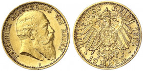 Baden
Friedrich I., 1856-1907
10 Mark 1903 G. vorzüglich. Jaeger 190.