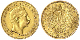 Preußen
Wilhelm II., 1888-1918
10 Mark 1896 A. vorzüglich. Jaeger 251.
