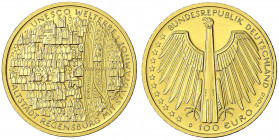 Euro, ab 2002
100 Euro 2016 D, Regensburg. 1/2 Unze Feingold. In Originalschatulle mit Zertifikat.
Stempelglanz. Jaeger 610.