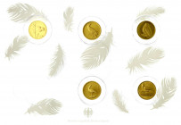 Euro, ab 2002
5 X 20 Euro Heimische Vögel: 2016 J Nachtigall, 2017 F Pirol, 1918 F Uhu, 2020 D Weißstorch, 2021 G Schwarzspecht. 2019 fehlt. Im Origi...