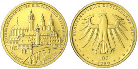 Euro, ab 2002
100 Euro 2017 J, Luthergedenkstätten. 1/2 Unze Feingold. In Originalschatulle mit Zertifikat.
Stempelglanz. Jaeger 621.