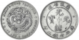 China
Qing-Dynastie. De Zong, 1875-1908
Dollar (Yuan) 1891. Provinz Kwang-Tung.
sehr schön. Lin Gwo Ming 133. Yeoman 203.
