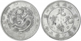 China
Qing-Dynastie. De Zong, 1875-1908
Dollar Jahr Jen Yin = 1902 HAH, Provinz Kiangnan.
sehr schön, gereinigt. Lin Gwo Ming 248.