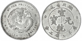 China
Qing-Dynastie. Pu Yi (Xuan Tong), 1908-1911
Dollar (Yuan) o.J. (1909) Provinz Hu-Peh. sehr schön, gereinigt. Lin Gwo Ming 187. Yeoman 131 ("19...
