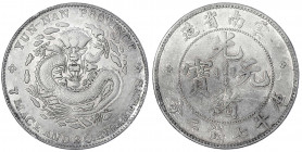 China
Qing-Dynastie. Pu Yi (Xuan Tong), 1908-1911
Dollar (Yuan) o.J. (1909), Provinz Yunnan.
gutes sehr schön, gereinigt. Lin Gwo Ming 425.