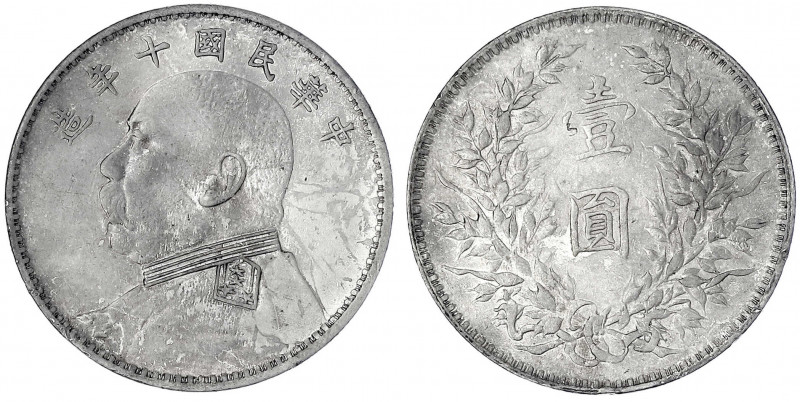 China
Republik, 1912-1949
Dollar (Yuan) Jahr 10 = 1921, Präsident Yuan Shih-ka...