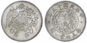 China
Republik, 1912-1949
20 Cents, Jahr 15 = 1926, Nationalemblem.
sehr schön/vorzüglich. Lin Gwo Ming 82. Yeoman 335.