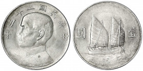 China
Republik, 1912-1949
Dollar (Yuan) Jahr 23 = 1934. vorzüglich/Stempelglanz. Lin Gwo Ming 110. Yeoman 345.