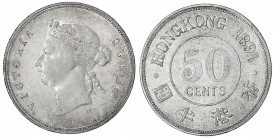 Hongkong
Victoria, 1860-1901
50 Cents 1891. sehr schön, berieben. Krause/Mishler 9.2.