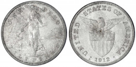 Philippinen
Amerikanisch, 1898-1935
Peso 1912 S, San Francisco. vorzüglich, kl. Kratzer, schöne Patina. Krause/Mishler 172.
