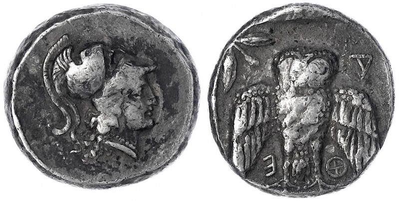 Attika
Athen
Fantasie-Tetradrachme, wohl 19. Jh. Kopf der Athena mit korinthis...
