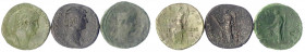 Kaiserzeit
Hadrian, 117-138
3 Sesterzen: Virtus, Hilaritas und Providentia.
schön bis sehr schön
