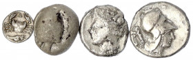 Griechen
Über 150 Münzen, überwiegend Bronze von Sizilien, u.a. Syrakus, Segesta, Panormos, Entella, aber auch punische und kalabrische Gepräge, sowi...