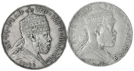 Äthiopien
Menelik II., 1889-1913
2 X Birr: EE 1889 und 1892. beide sehr schön. Krause/Mishler 5 und 19.