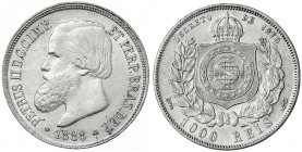 Brasilien
Pedro II., 1831-1889
1000 Reis 1888. vorzüglich/Stempelglanz. Krause/Mishler 481.