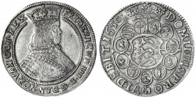 Dänemark
Frederik III., 1648-1670
Speciesdaler 1650 HK, Henrik Köhler, Kopenhagen. 28,58.
vorzüglich, schöne Tönung, selten. Hede 50A. Davenport. 3...