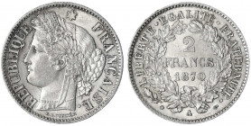 Frankreich
Dritte Republik, 1870-1940
2 Francs 1870 A, Paris. vorzüglich/Stempelglanz. Gadoury 530.
