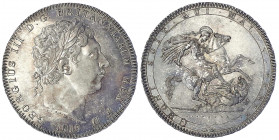 Grossbritannien
George III., 1760-1820
Crown 1819, ANNO LIX.
fast Stempelglanz aus Erstabschlag, winz. Kratzer, ungleichmäßige Tönung. Seaby 3787. ...