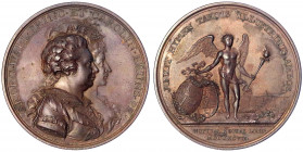 Grossbritannien
George IV., 1820-1830
Bronzemedaille 1797 von Küchler, auf seine Vermählung mit Caroline in London. 48 mm.
vorzüglich. Eimer 865a....