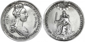Haus Habsburg
Maria Theresia, 1740-1780
Silbermedaille 1743 auf die Legitimation der böhmischen Krönung Maria Theresias in Prag. Gekr. Brustb. n.r./...
