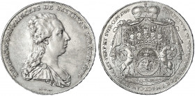 Batthyani
Ludwig, 1788-1806
Konventions-Taler 1788, Wien. 28,03 g.
vorzüglich/Stempelglanz, selten. Holzmair 17. Davenport. 1184.