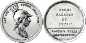 Böhmen
Medaillen und Varia
Silbermedaille 1798 von Guillemard. Auf Karl Ludwig von Österreich, den "Retter" Böhmens. 43 mm; 26,26 g.
vorzüglich, kl...