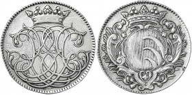 Kinsky
Leopold Ferdinand, +1760
1/2 Gulden (1/3 Taler) o.J. 31 mm, 9,53 g.
sehr schön/vorzüglich, winz. Schrötlingsfehler am Rand, sehr selten. Don...