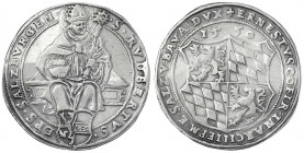 Salzburg
Ernst von Bayern, 1540-1554
Guldiner (Taler) 1550, mit Kreuz. 28,57 g.
sehr schön/vorzüglich, kl. Stempelfehler am Rand, selten. Probszt 3...