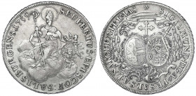 Salzburg
Sigismund von Schrattenbach, 1753-1771
Taler 1759. St. Rupertus.
gutes sehr schön. Probszt 2279. Zöttl 2973. Davenport. 1252.