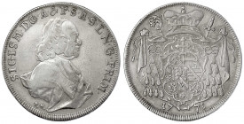 Salzburg
Sigismund von Schrattenbach, 1753-1771
Konventionstaler 1771 FM. 27,68 g.
fast sehr schön. Probszt 2299. Davenport. 1261. Zöttl 3010.