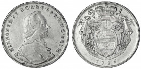 Salzburg
Hieronymus Graf Colloredo, 1772-1803
Taler 1786 M. 27,80 g.
vorzüglich, etwas gereinigt. Probszt 2439. Davenport. 1263. Zöttl 3222.