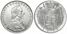 Salzburg
Hieronymus Graf Colloredo, 1772-1803
Taler 1787 M. vorzüglich/Stempelglanz, kl. Kratzer. Probszt 2440. Davenport. 1264. Zöttl 3224.