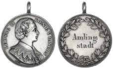Bayern
Ludwig II., 1864-1886
Tragbare Silbermedaille o.J. von Ries. Bürgermeistermedaille der Gemeinde Amlingstadt (heute Ortsteil von Strullendorf,...