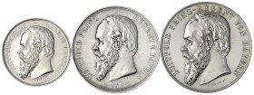 Bayern
Prinzregent Luitpold, 1886-1912
3 Silbermedaillen: militärische Schiesspreise von A. Boersch. 31 mm; 16,66 g. 39 mm; 24,43 g. 41 mm; 41,54 g....