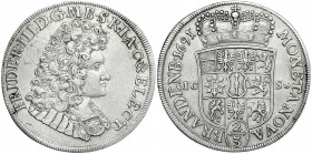 Brandenburg-Preußen
Friedrich III., 1688-1701
2/3 Taler 1691 ICS, Magdeburg. gutes sehr schön. v. Schrötter 168. Davenport. 273.