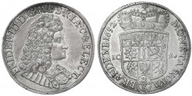 Brandenburg-Preußen
Friedrich III., 1688-1701
2/3 Taler 1692 ICS, Magdeburg.
gutes vorzüglich. v. Schrötter 171. Davenport. 273.