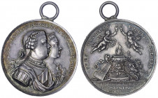 Brandenburg-Preußen
Friederike Sophie Wilhelmine, 1751-1820
Silbermedaille 1767, v. Moelingen. Auf die Vermählung der Prinzessin mit Wilhelm V. v. O...