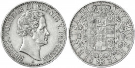 Brandenburg-Preußen
Friedrich Wilhelm III., 1797-1840
Taler 1831 A. sehr schön/vorzüglich. Jaeger 62. Thun 250. AKS 17. Olding 182.