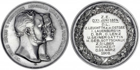 Brandenburg-Preußen
Wilhelm I., 1861-1888
Silbermedaille v. Kullrich o.J. (1854) graviert 1908 von der Loge zum Leuchtturm a.d. Ostsee in Lauenburg ...