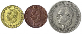 Drittes Reich
Sammlung von 3 versch. "Opfer-Spende"-Marken: 30 Pfennig Messing, 50 Pfennig Bronze und 1 RM Nickel.
zweimal vorzüglich/Stempelglanz, ...